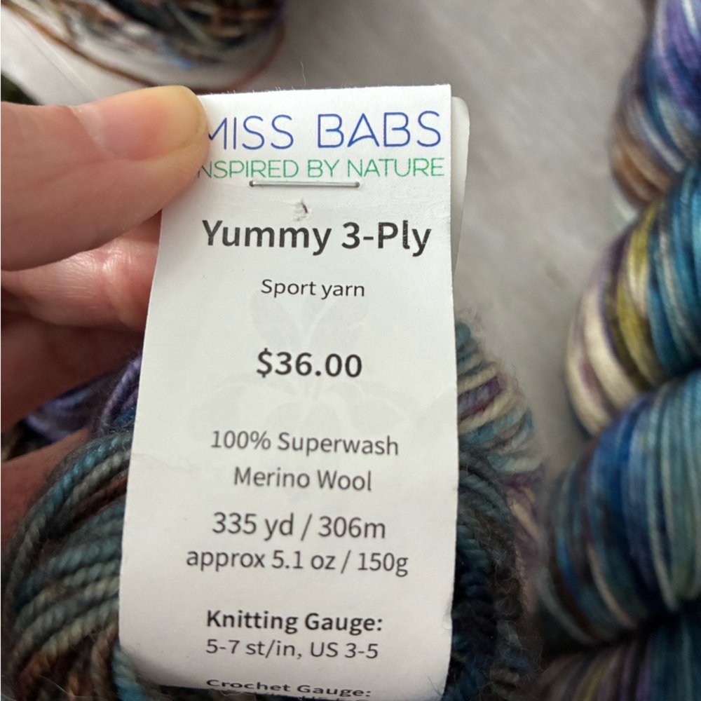 Hand dyed sport weight variegated yarn Miss Babs - Picture 4 of 5